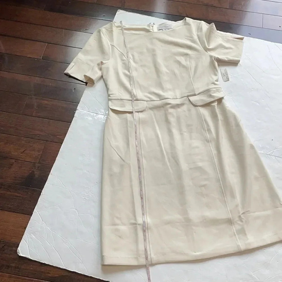 Lark & Ro short sleeved midi dress, cream. NWT! Size 12 - Picture 7 of 12